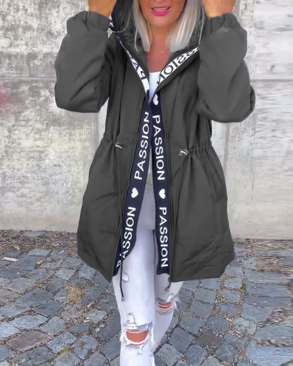 Elena | Hooded Drawstring Midi Parka