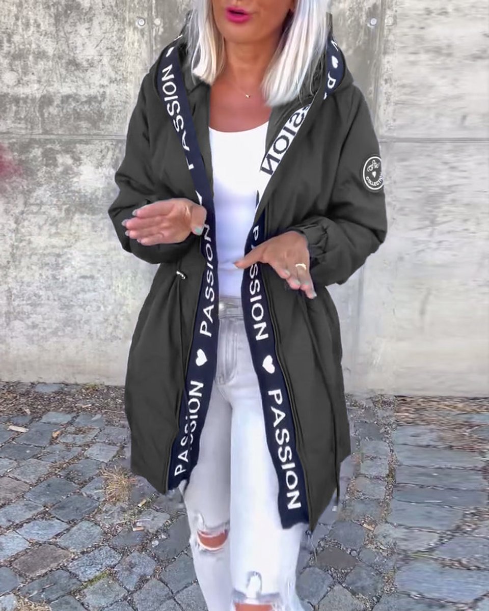 Camila | Hooded Drawstring Midi Parka