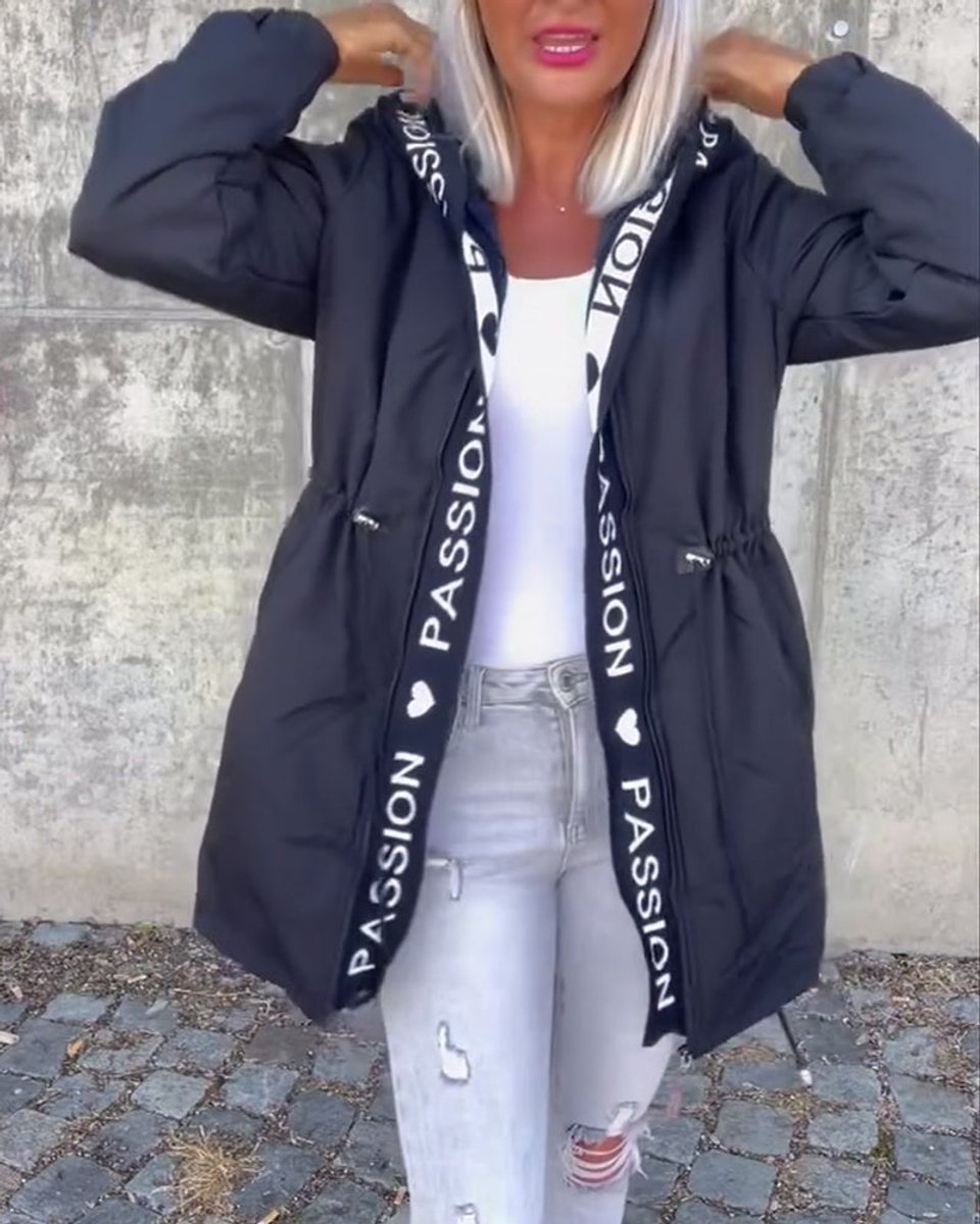Camila | Hooded Drawstring Midi Parka
