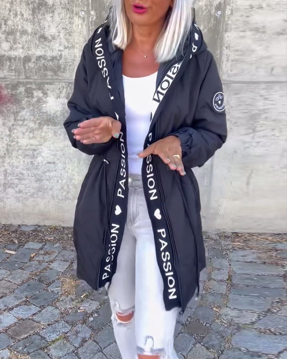 Elena | Hooded Drawstring Midi Parka