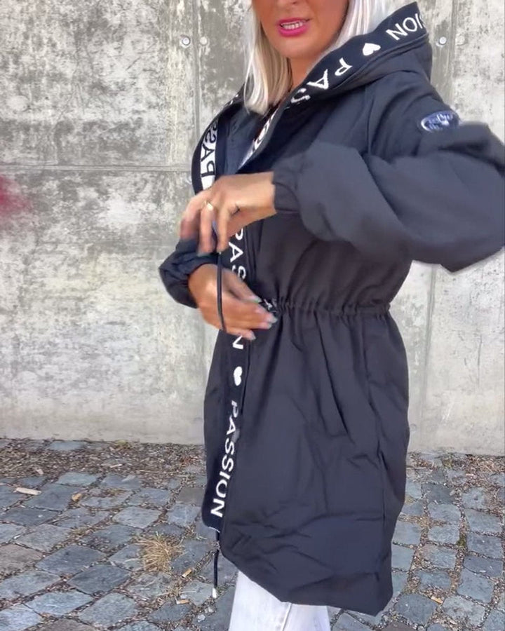 Elena | Hooded Drawstring Midi Parka