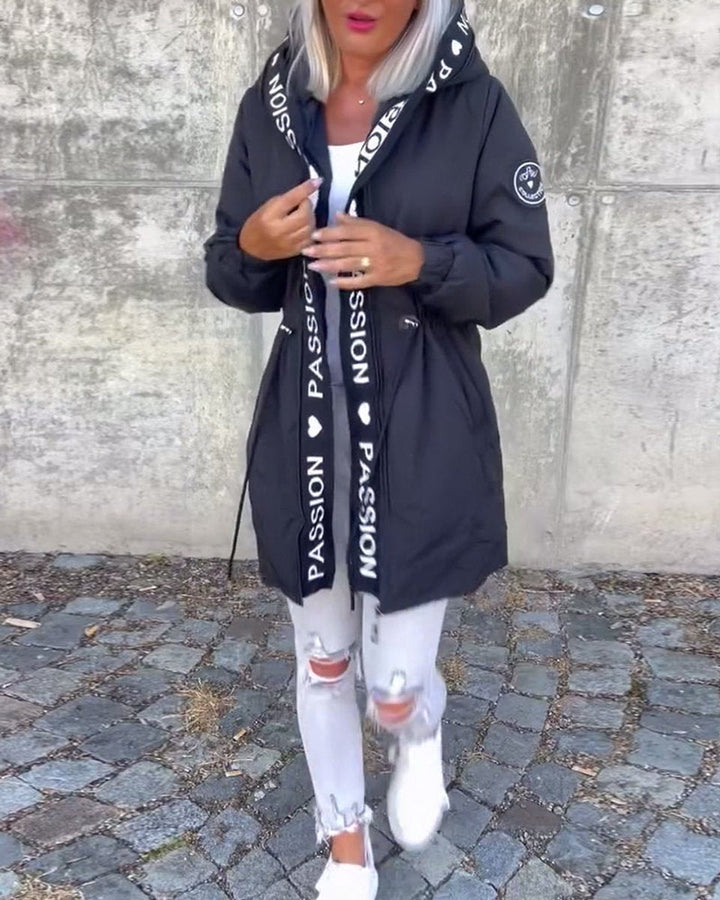 Elena | Hooded Drawstring Midi Parka