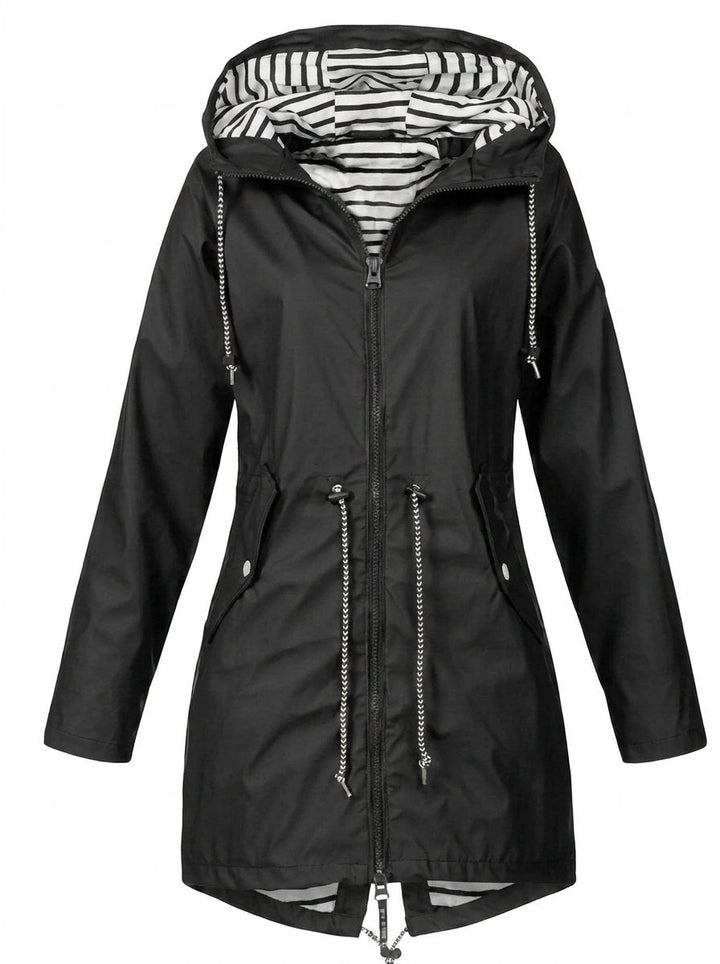 Cynthia | Hooded Drawstring Rain Coat