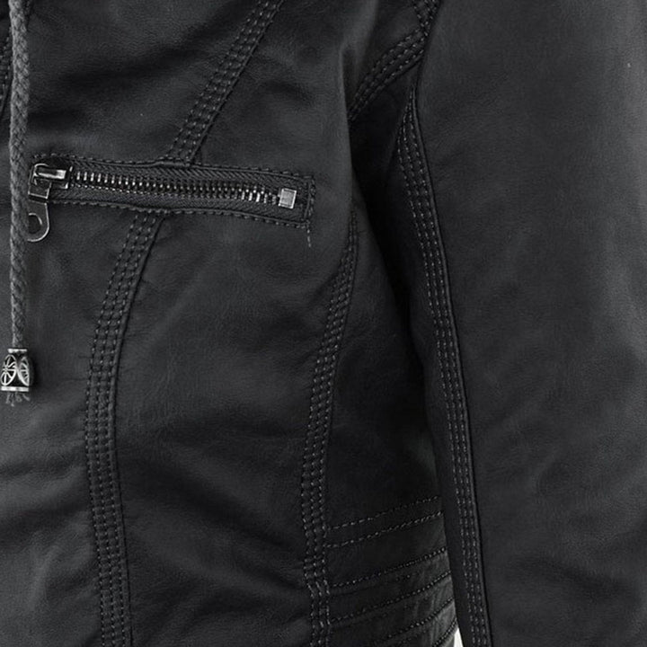 Marlena | Hooded Zip Moto Jacket