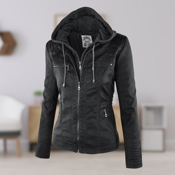 Cecilia | Hooded Moto Jacket