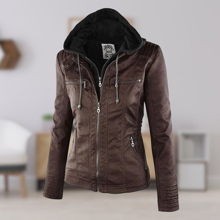 Marlena | Hooded Zip Moto Jacket
