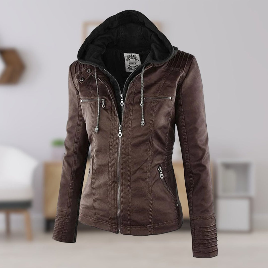 Marlena | Hooded Zip Moto Jacket