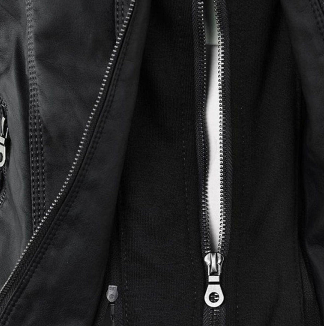 Delaney | Hooded Zip-Up Moto Jacket