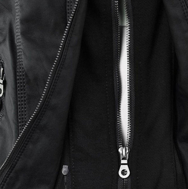 Delaney | Hooded Zip-Up Moto Jacket