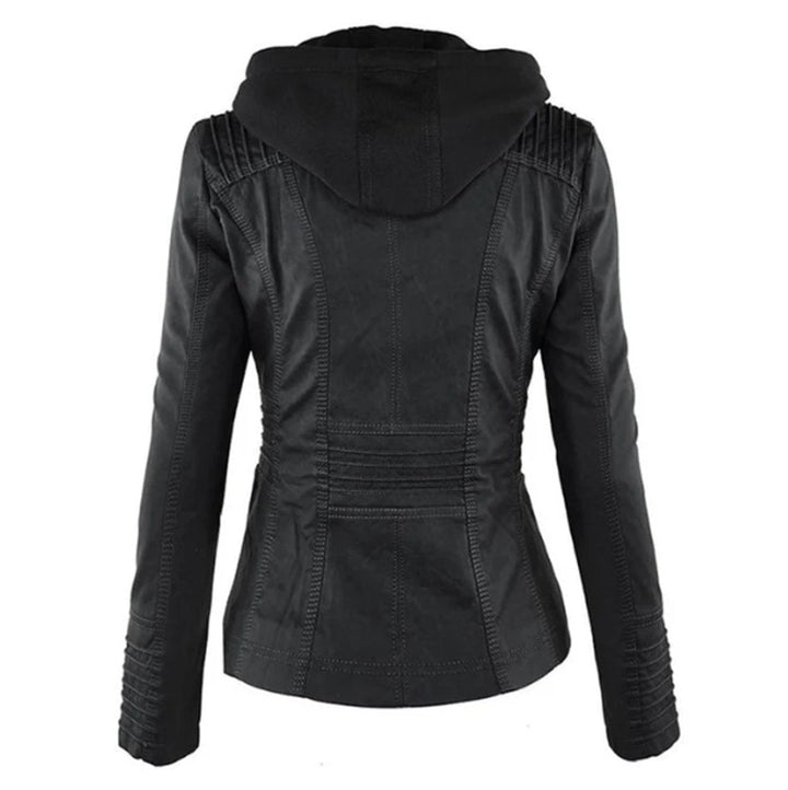 Deirdre | Hooded Zip-Up Moto Jacket