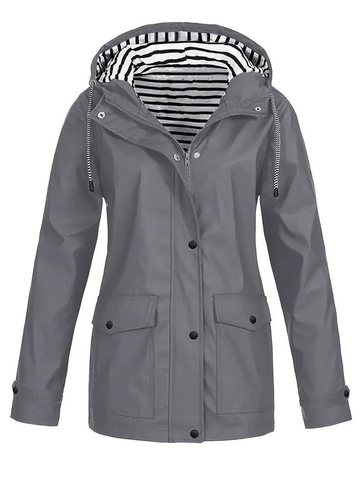 Delilah | Hooded Zip-Up Waterproof Rain Coat