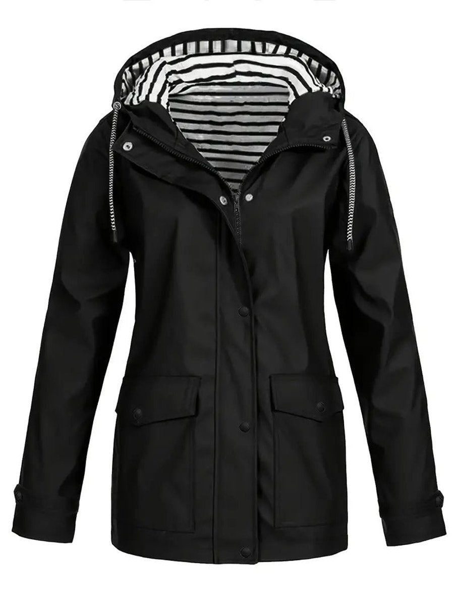 Cornelia | Hooded Water-Resistant Rain Jacket