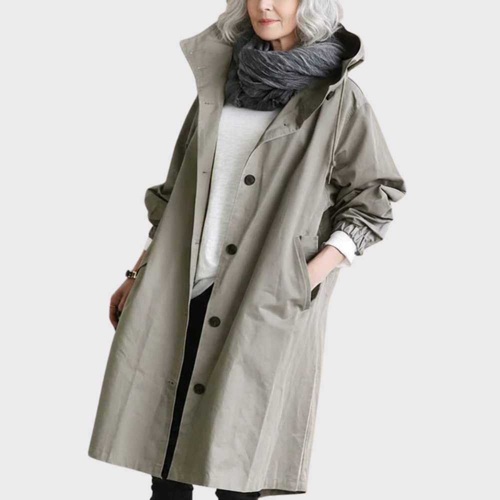 Fleur | Hooded Relaxed-Fit Long Coat