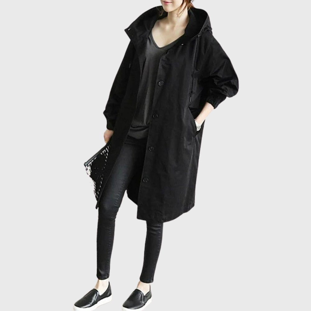 Fleur | Hooded Relaxed-Fit Long Coat