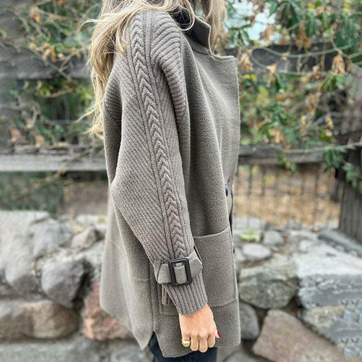 Agnes | Double-Breasted Knit-Sleeve Coat