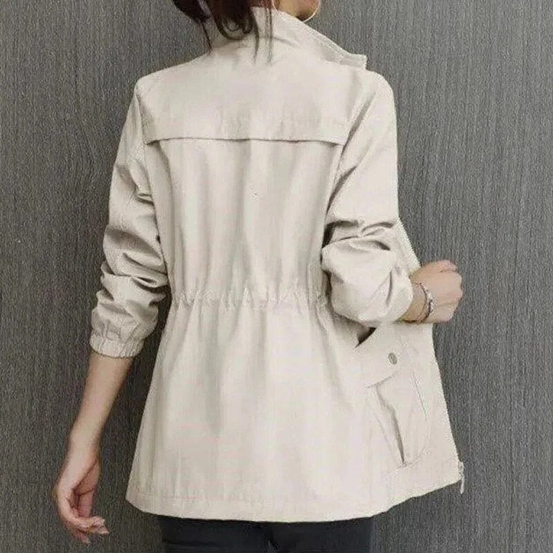 Marianne | Lightweight Zip-Up Bomber Jacket with Drawstring Waist