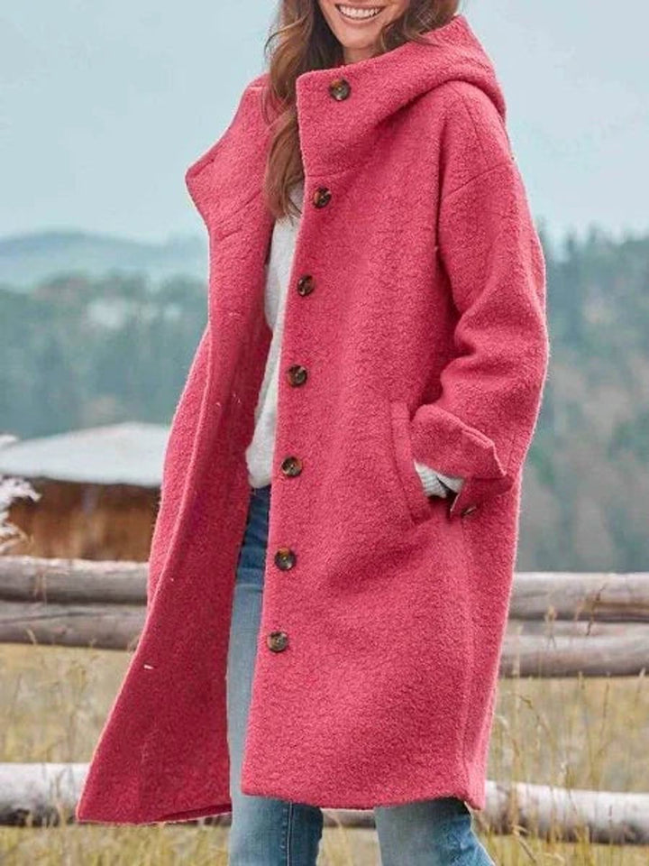 Cressida | Long Hooded Button-Front Coat