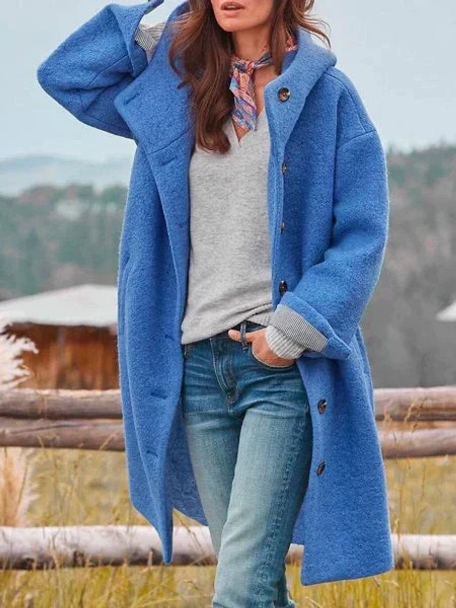 Cressida | Long Hooded Button-Front Coat