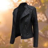 Ruby | Moto-Style Zip-Up Biker Jacket