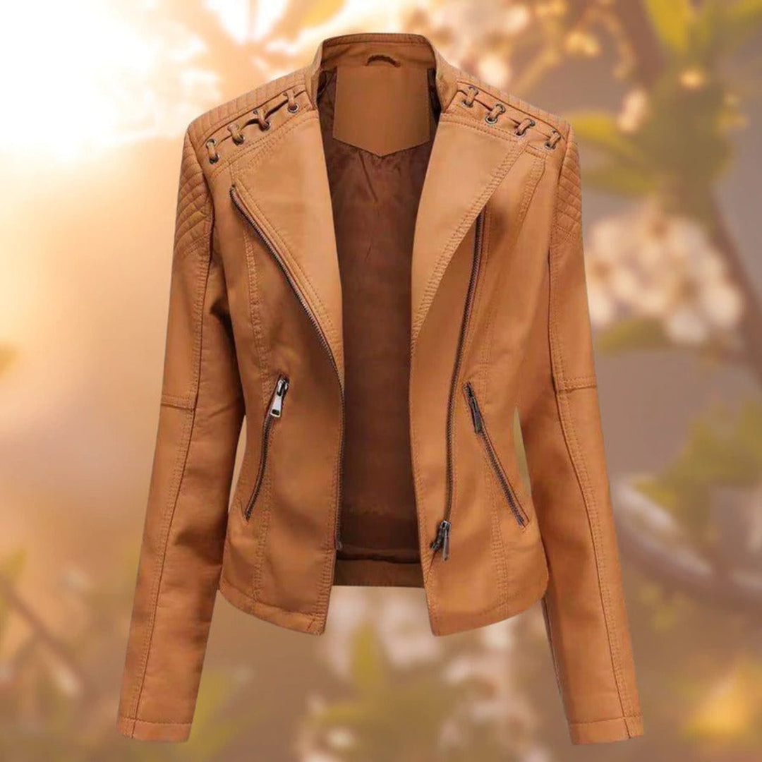 Ruby | Moto-Style Zip-Up Biker Jacket