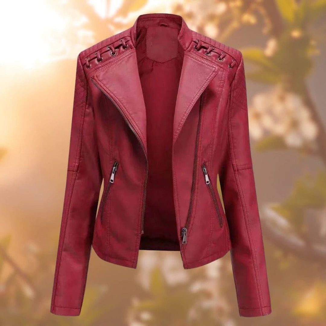 Ruby | Moto-Style Zip-Up Biker Jacket