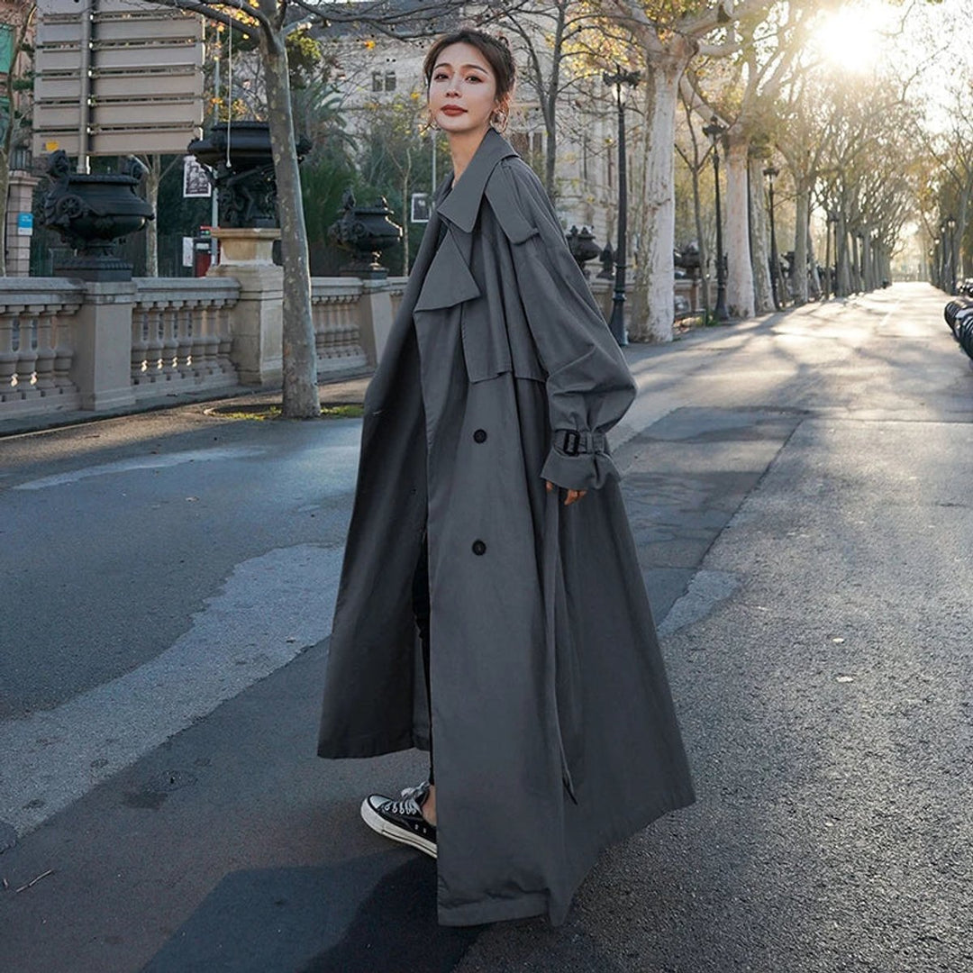 Edith | Oversized Double-Breasted Long Trench Coat
