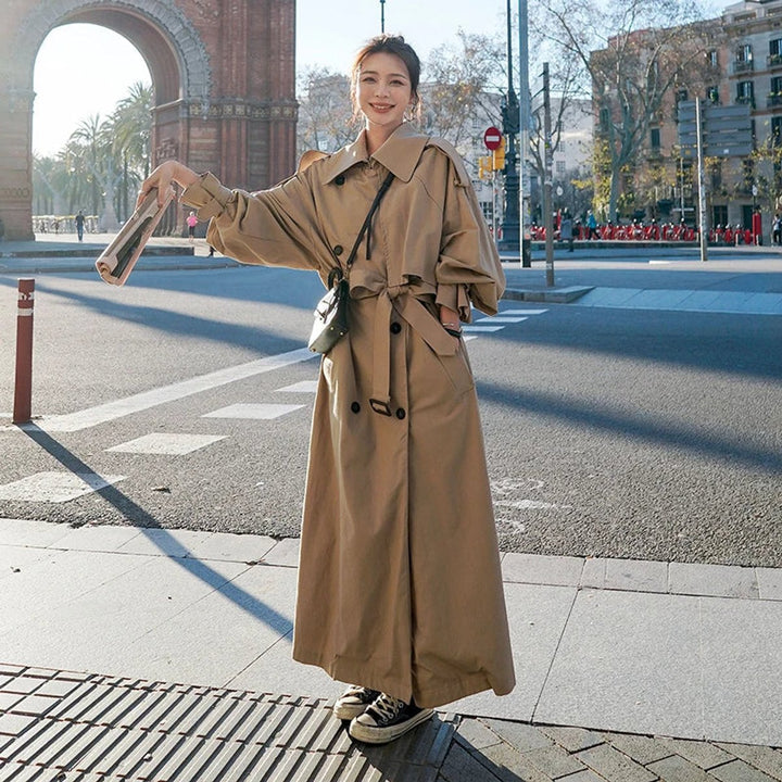 Edith | Oversized Double-Breasted Long Trench Coat