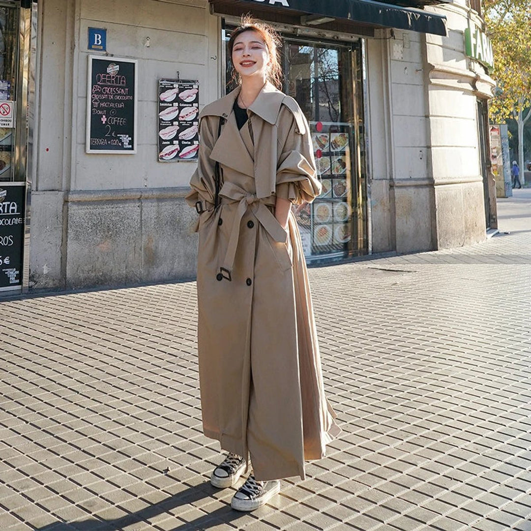 Edith | Oversized Double-Breasted Long Trench Coat