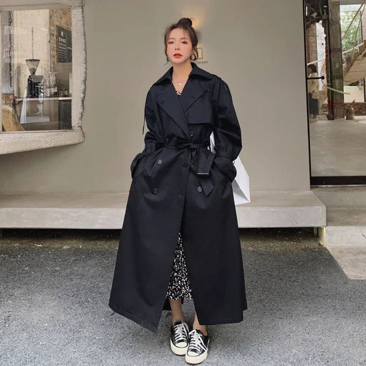 Edith | Oversized Double-Breasted Long Trench Coat