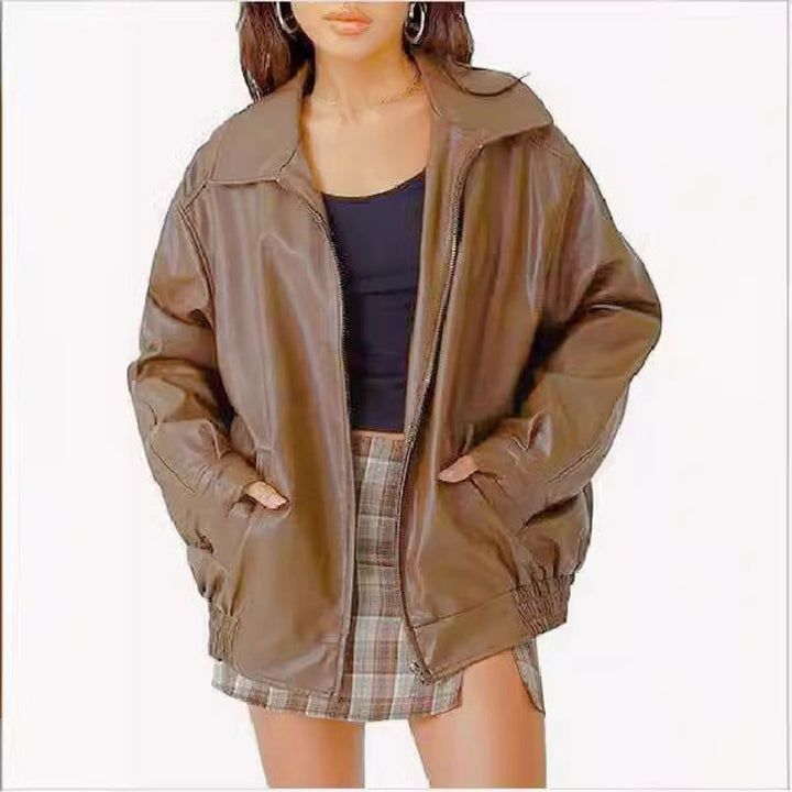 Joanne | Oversized Zip-Up Bomber Jacket