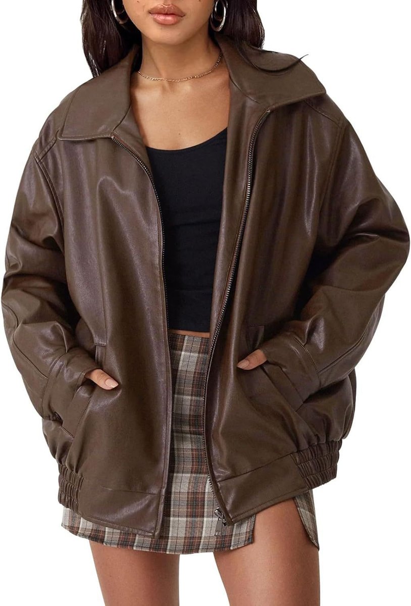 Joanne | Oversized Zip-Up Bomber Jacket