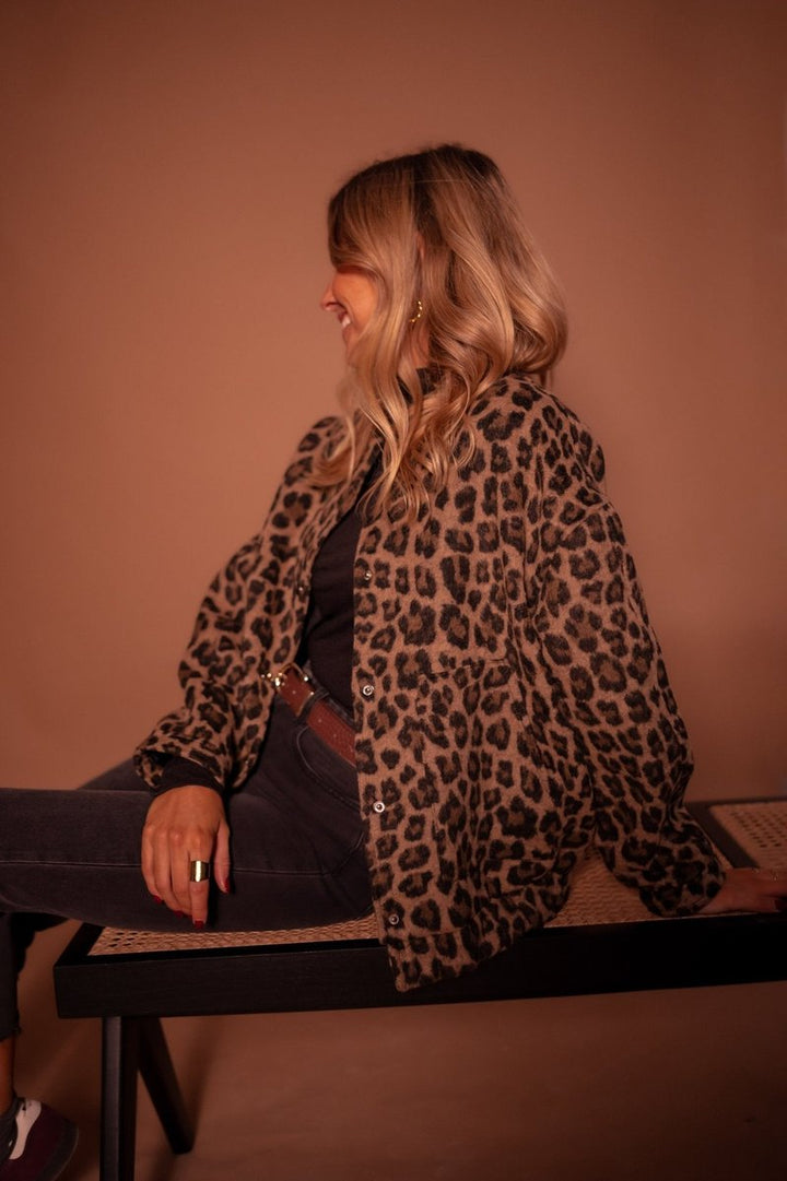 Colette | Oversized Leopard-Print Snap-Button Jacket