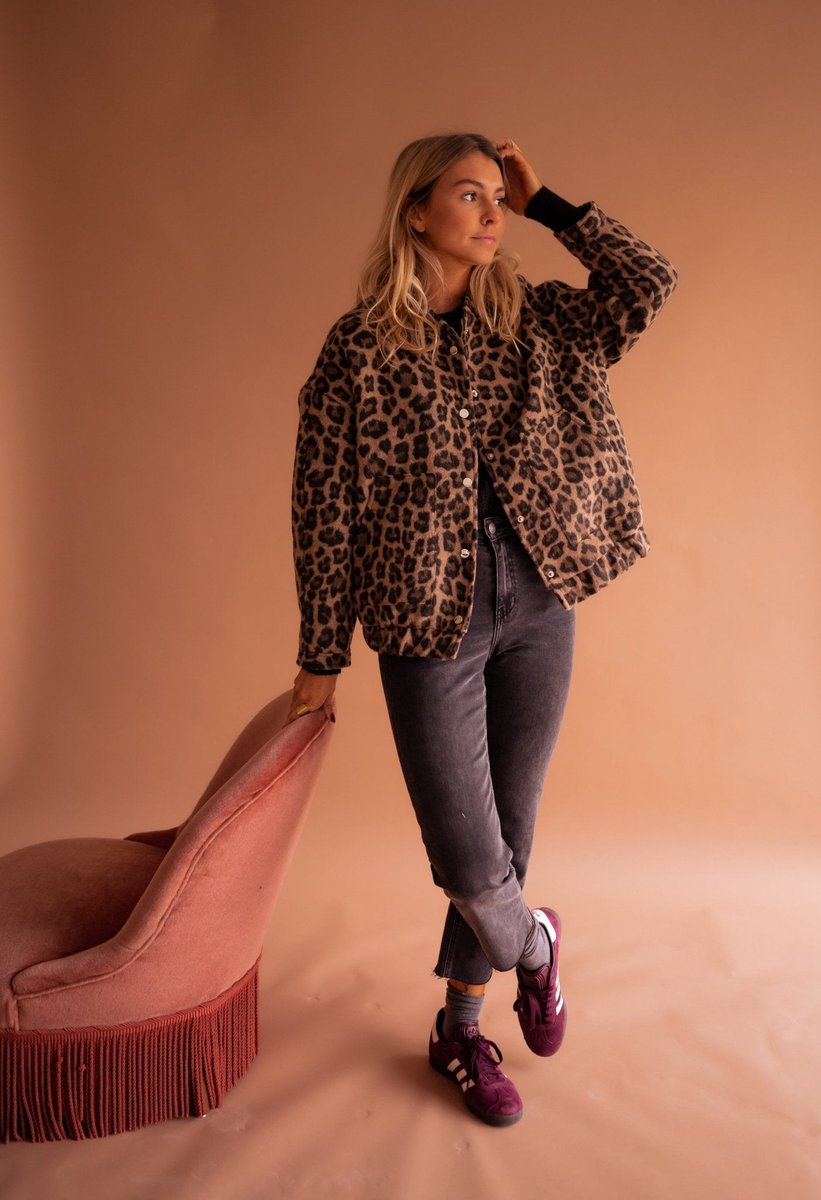 Joan | Relaxed Leopard-Print Snap Jacket