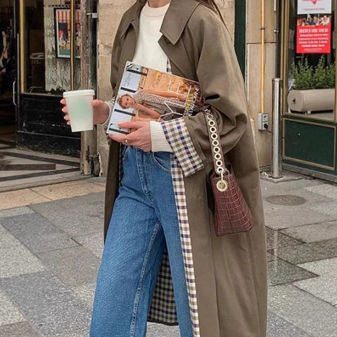 Esther | Oversized Contrast-Lined Trench Coat