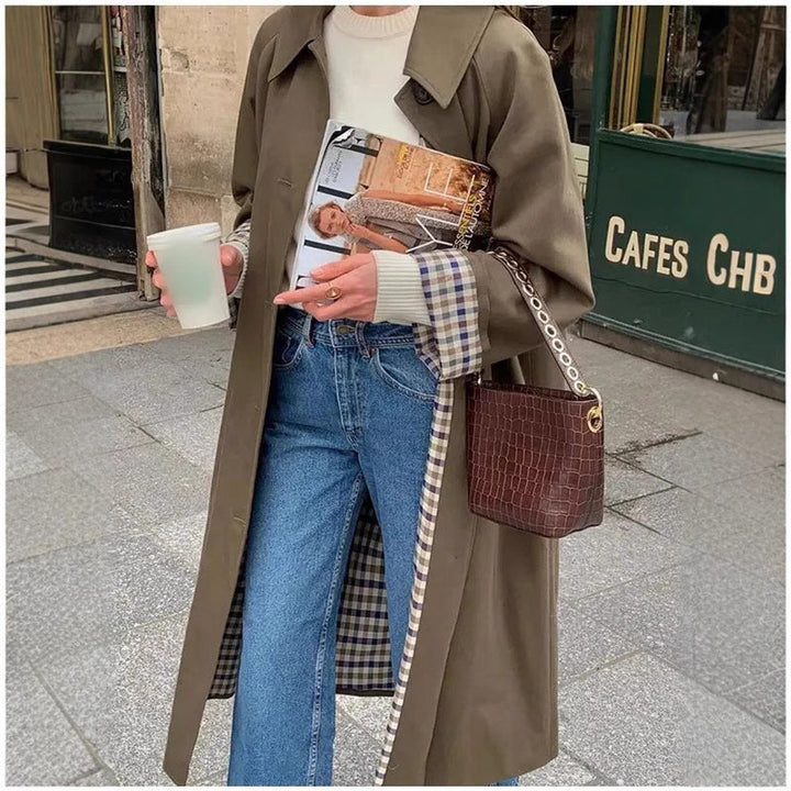 Esther | Oversized Contrast-Lined Trench Coat