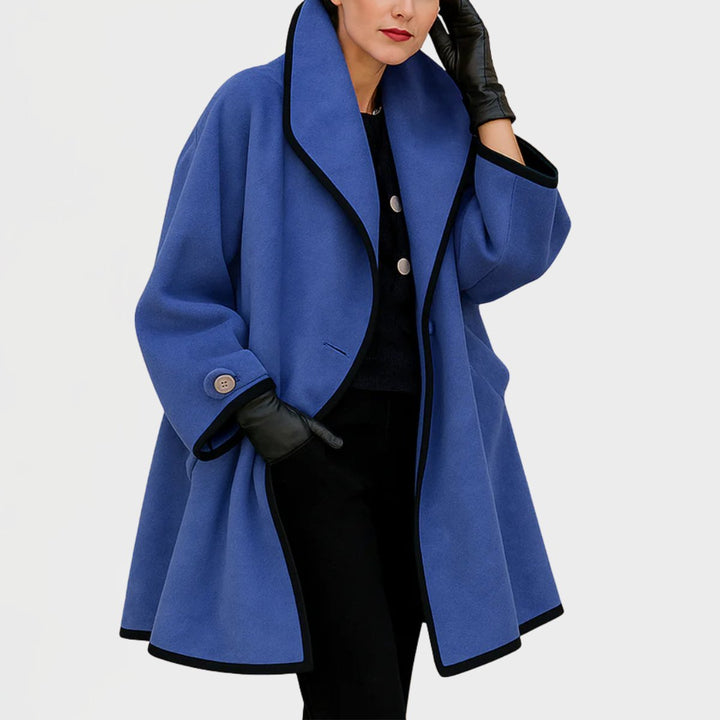 Selina | Oversized Contrast-Trim Coat