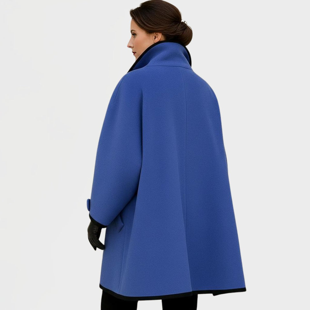 Selina | Oversized Contrast-Trim Coat