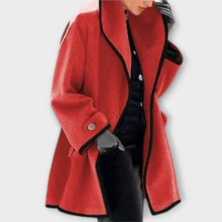 Flora | Oversized Contrast-Trim Coat