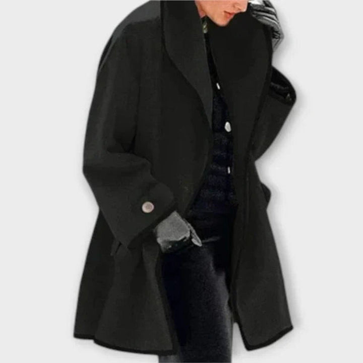 Selina | Oversized Contrast-Trim Coat