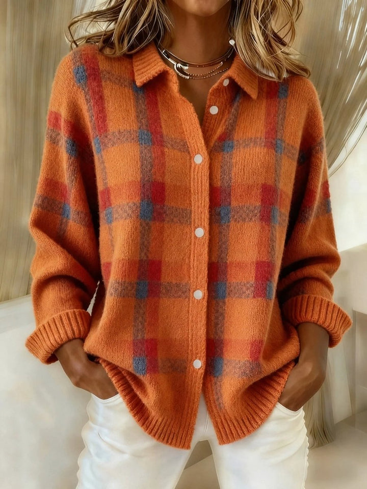 Carmen | Checked Button-Up Oversized Cardigan