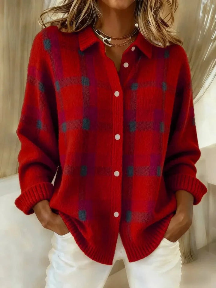 Carmen | Checked Button-Up Oversized Cardigan