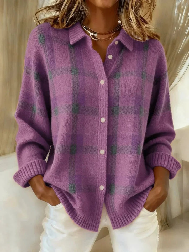 Carmen | Checked Button-Up Oversized Cardigan