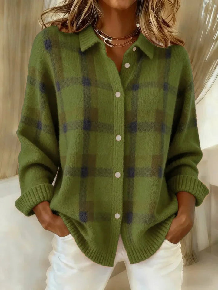 Carmen | Checked Button-Up Oversized Cardigan