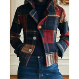 Edith | Plaid Patchwork Cropped Jacket
