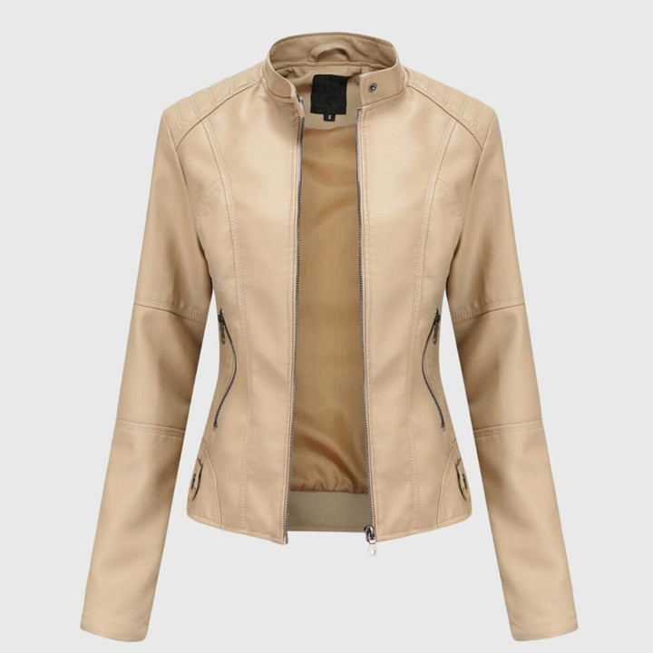 Sasha | Slim-Fit Stand-Collar Moto Jacket