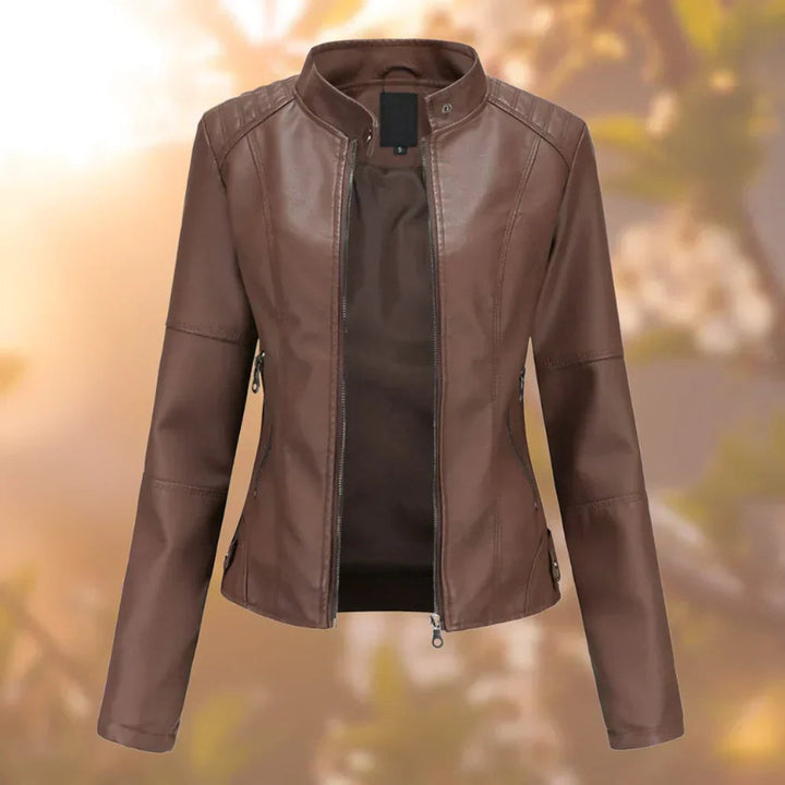 Larissa | Women's Slim-Fit Zip-Up Moto Jacket