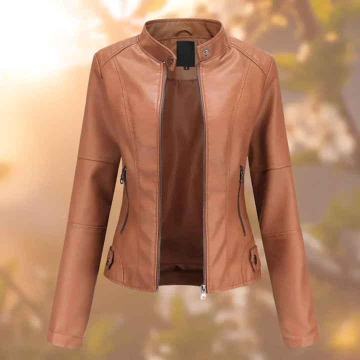 Larissa | Women's Slim-Fit Zip-Up Moto Jacket