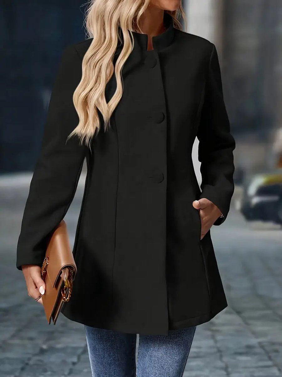 Sabina | Refined Stand-Collar Longline Blazer