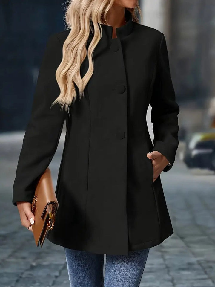 Sabina | Refined Stand-Collar Longline Blazer