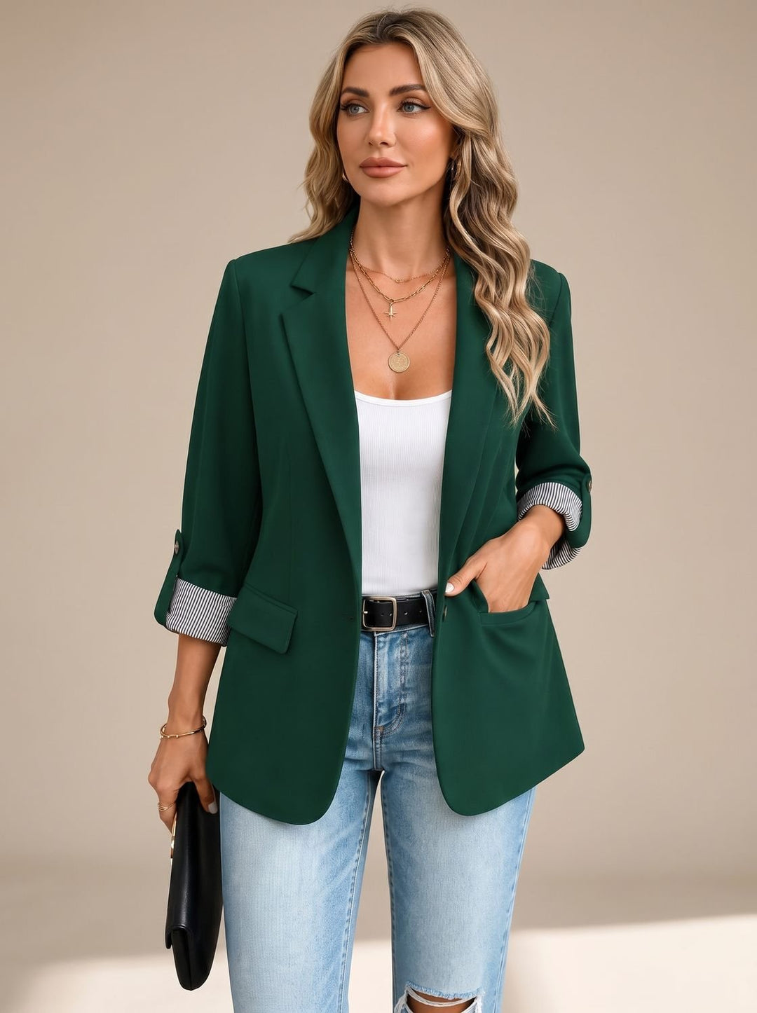 Cora | Rollable-Sleeve Soft-Tailored Blazer
